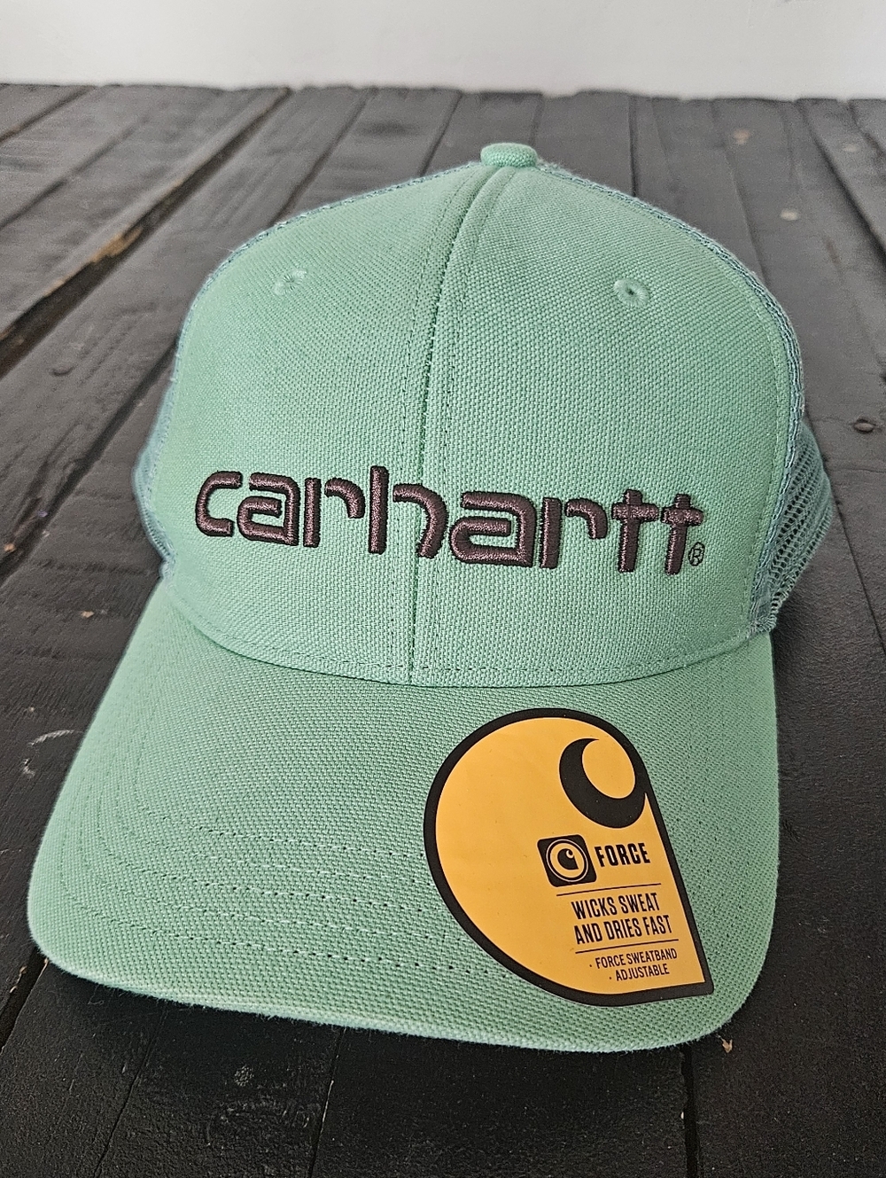 Carhartt NWT Mint Green Logo Trucker Cap Snapback Mesh